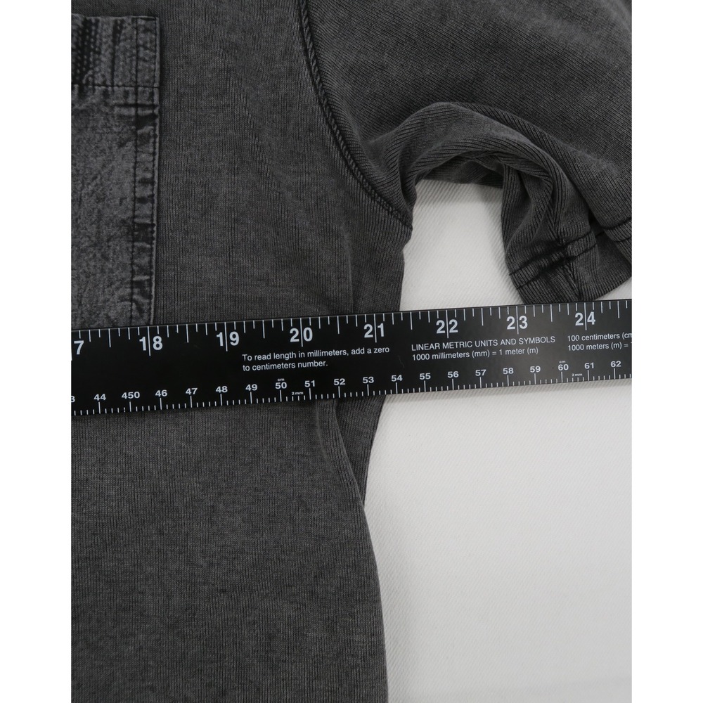 Vintage Polo Ralph Lauren MenXXL Black Faded Acid Wash Snap Henley Pocket TShirt - Picture 5 of 8